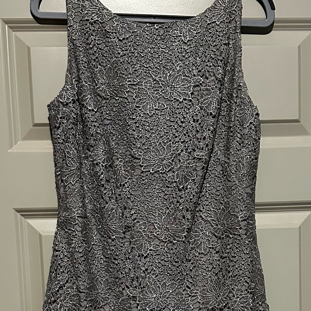 Ralph Lauren sleeveless silver lace dress